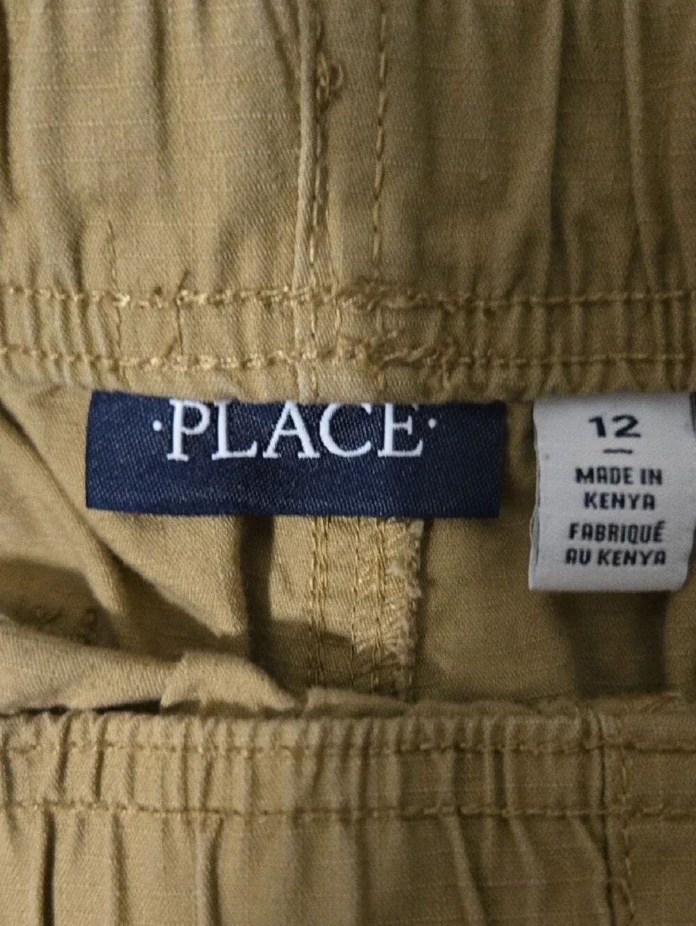 The Childrens Place Boys Khaki Elastic Waist Cargo Shorts